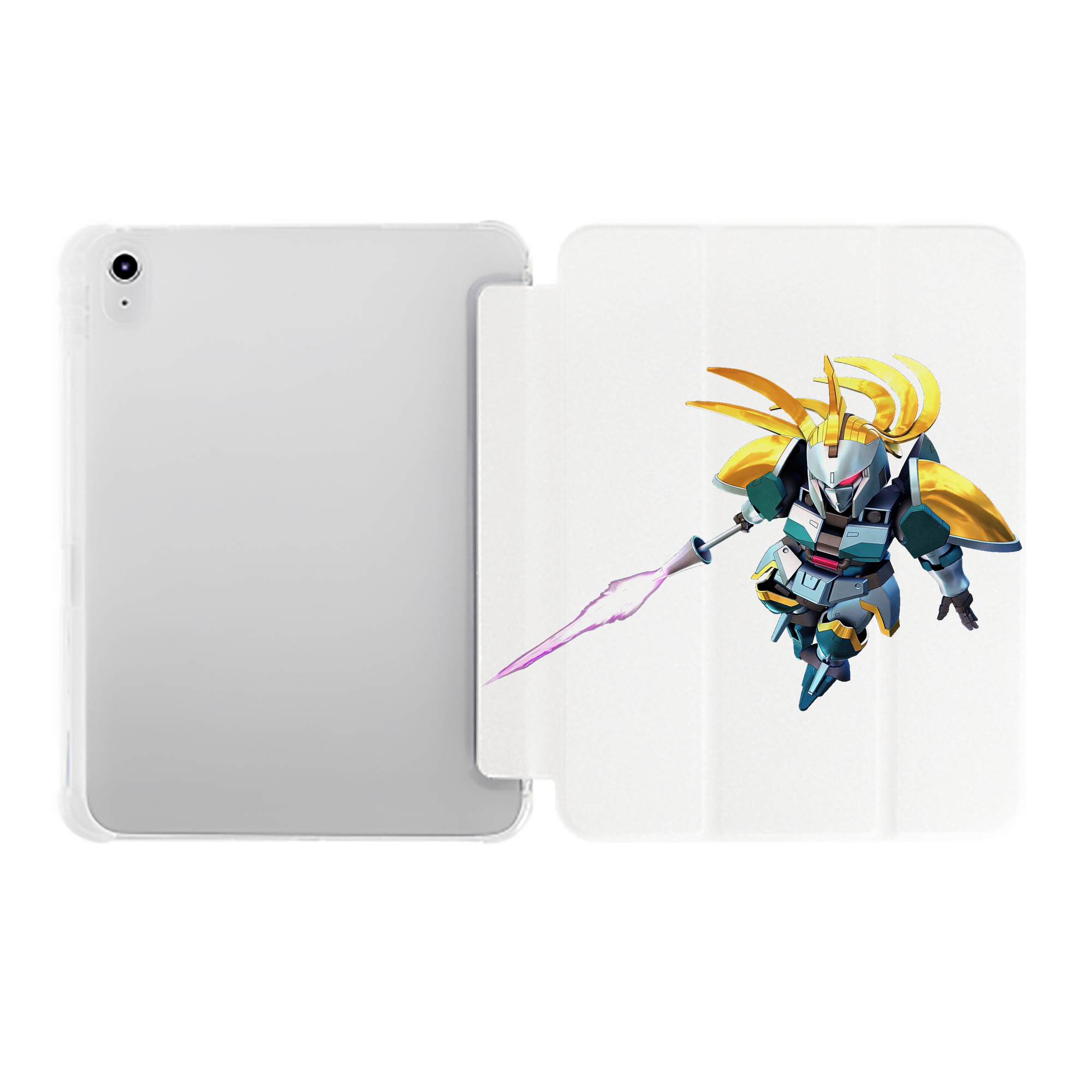 （画像用） 機動戦士ガンダム Mobile Suit Gundam IPad ケース ペン収納付き 三つ折りスタンド PUレザー×シリコン 対応機種9.5/10.5/10.9インチ